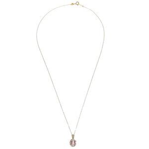 Pendant Necklace Morganite 18K Diamond Gold 145048